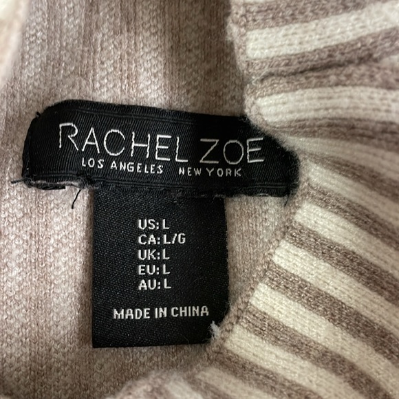Rachel Zoe striped mock turtleneck sweater large - Picture 7 of 8